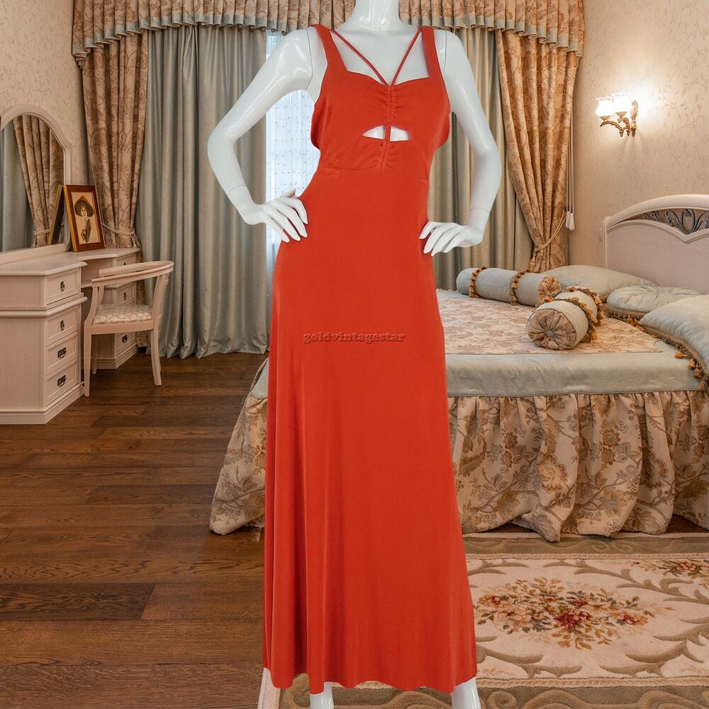 Free People Orange Stretch Dress M